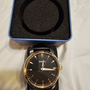 Mens Black Fossil Watch